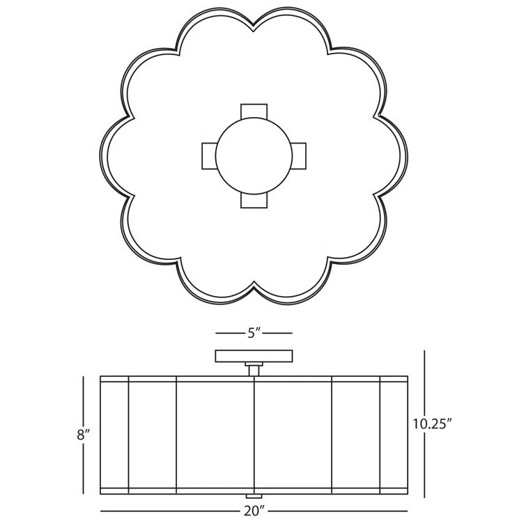 Tess Scalloped Flush Mount (16"-24")
