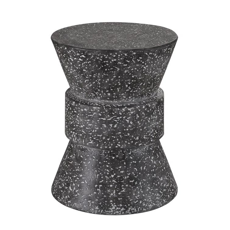 Stinson Speckled Gray Round Outdoor Side Table