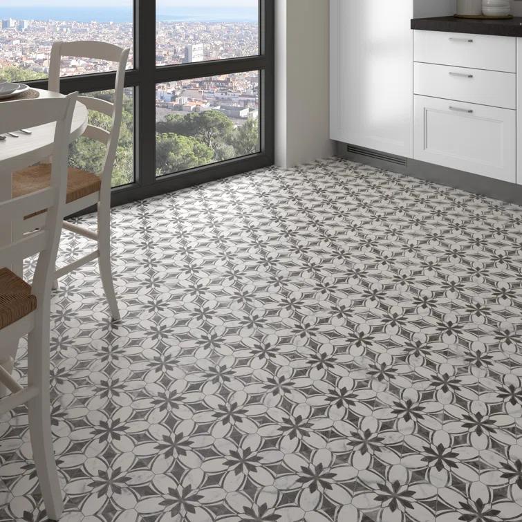 Merola Tile Classico Bardiglio Hex 7" x 8" Porcelain Patterned Wall & Floor Tile