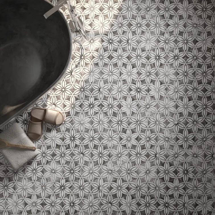 Merola Tile Classico Bardiglio Lily 7" x 8" Porcelain Wall & Floor Tile
