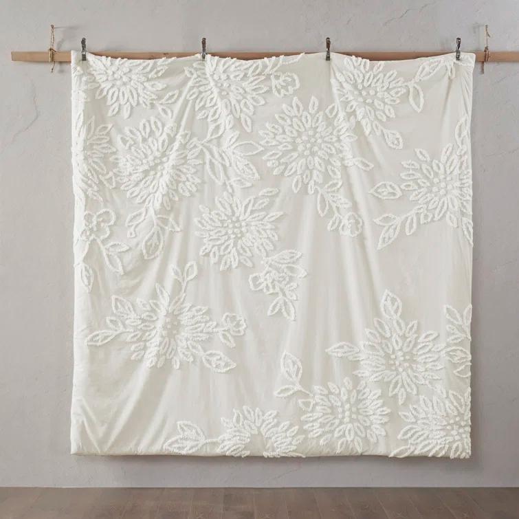 Kelly Clarkson Home Gwyneth 3 Piece Tufted Cotton Chenille Floral Duvet Cover Set