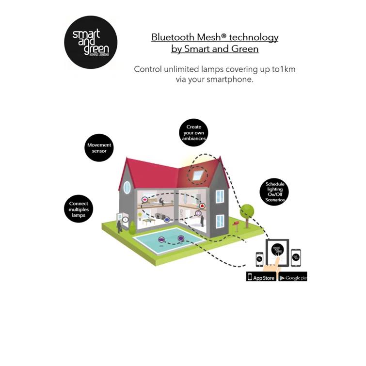 Smart & Green Amande Corde Battery Powered Integrated LED Color Changing Outdoor Table Lamp