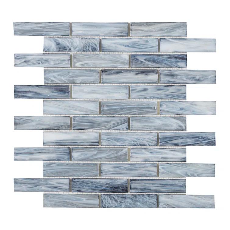 Dorian 1-in. x 4-in. Beveled Brick Joint Satin Glass Wall & Floor Mosaic Tile