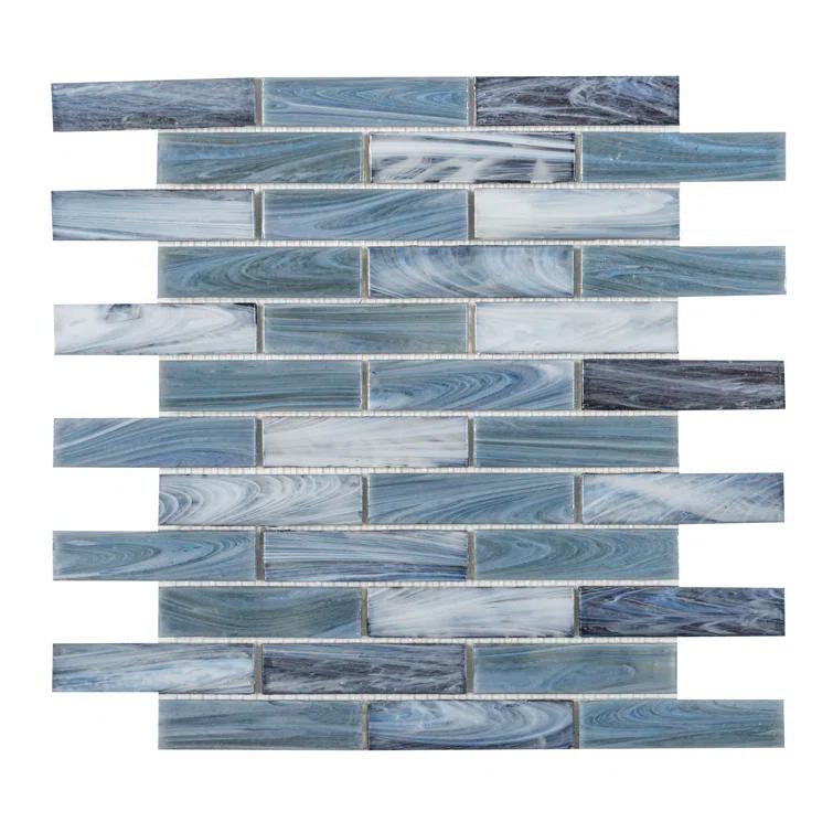 Dorian 1-in. x 4-in. Beveled Brick Joint Satin Glass Wall & Floor Mosaic Tile