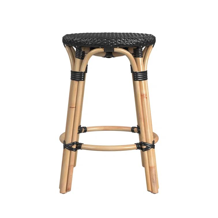 Butler Specialty Company Tobias Rattan Round 24" Counter Stool - Black