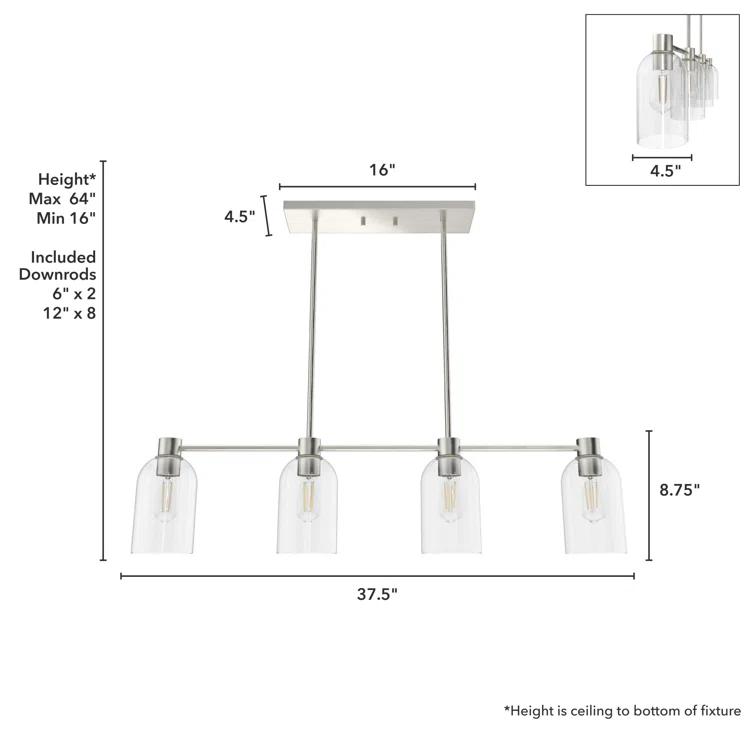 Hunter Fan Lochemeade 4 Light Linear Cylinder Pendant
