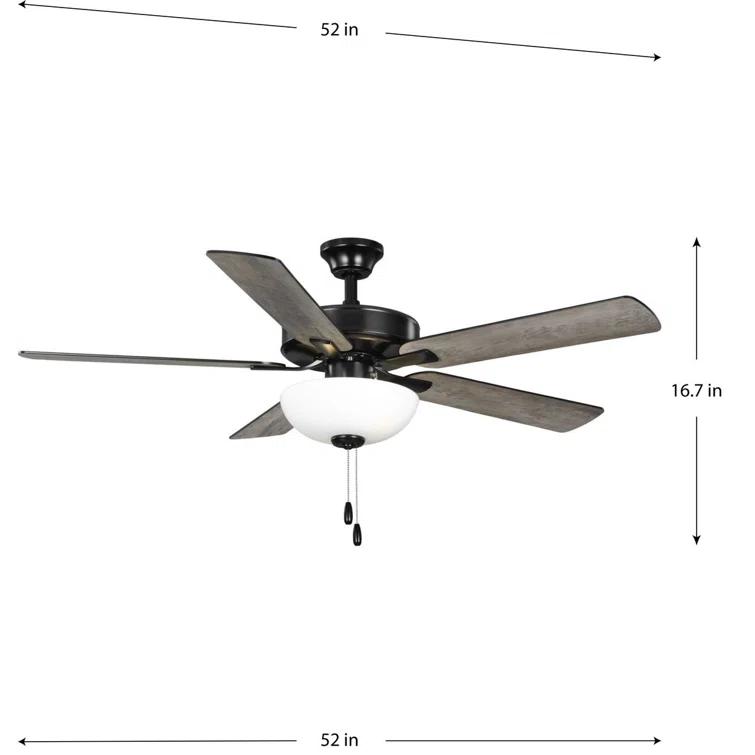 Airpro 52 In. 5-Blade AC Motor Transitional Ceiling Fan With Light