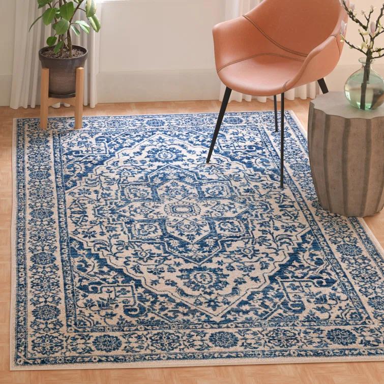 Cameron Oriental Handmade Tufted Navy/Light Gray Area Rug