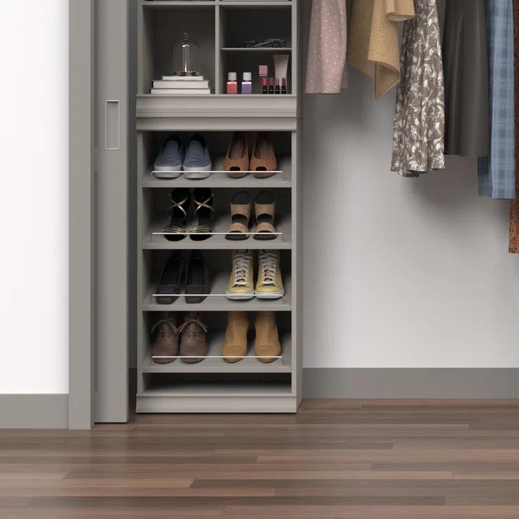 Modular Storage 21.38" W Shoe Shelf Unit with 4 Shelves