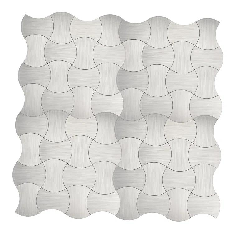 Avant Decor 3.6'' W x 1.85'' L Aluminum Peel and Stick Mosaic Tile