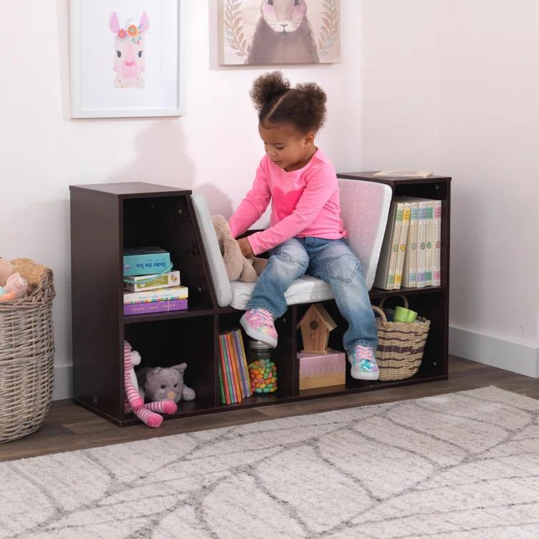 KidKraft Bookcase with Reading Nook, 6 Shelves