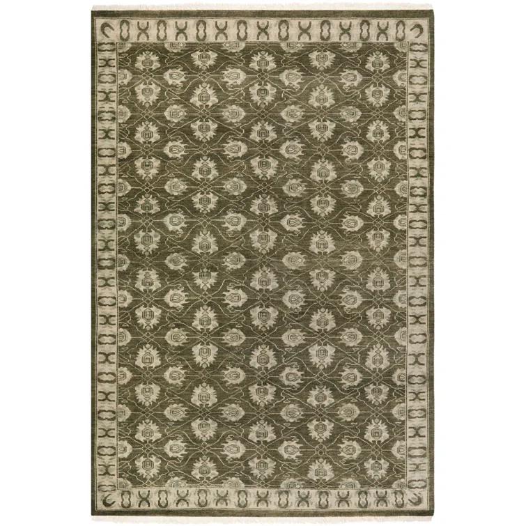 Oushak Oriental Hand-Knotted Wool Gray Area Rug