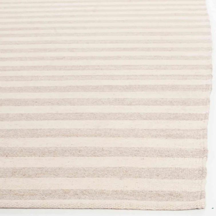 Coastal Tones Handwoven Wool Stripe Area Rug 10' x 14'