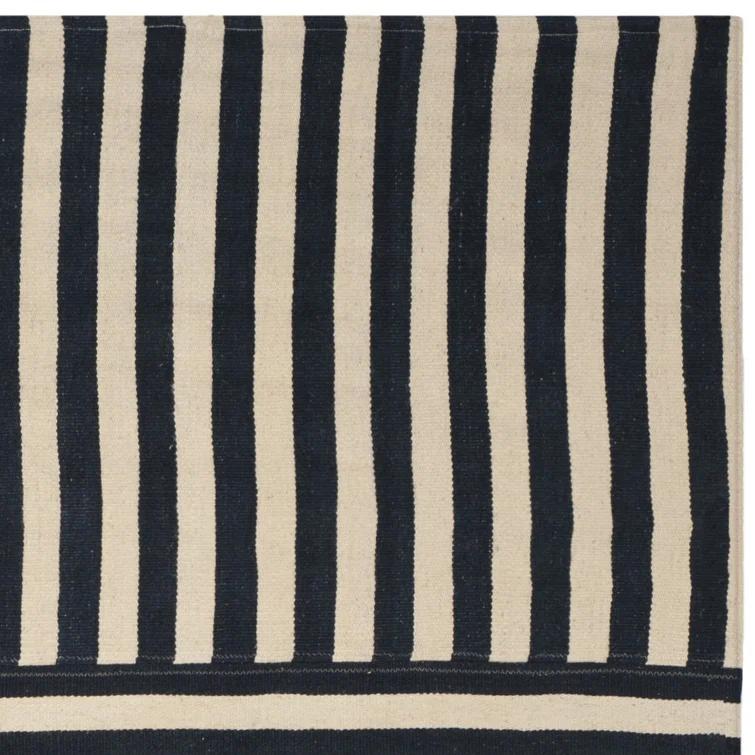 Cinder Stripe Handwoven Wool Rectangular 6' x 9' Rug