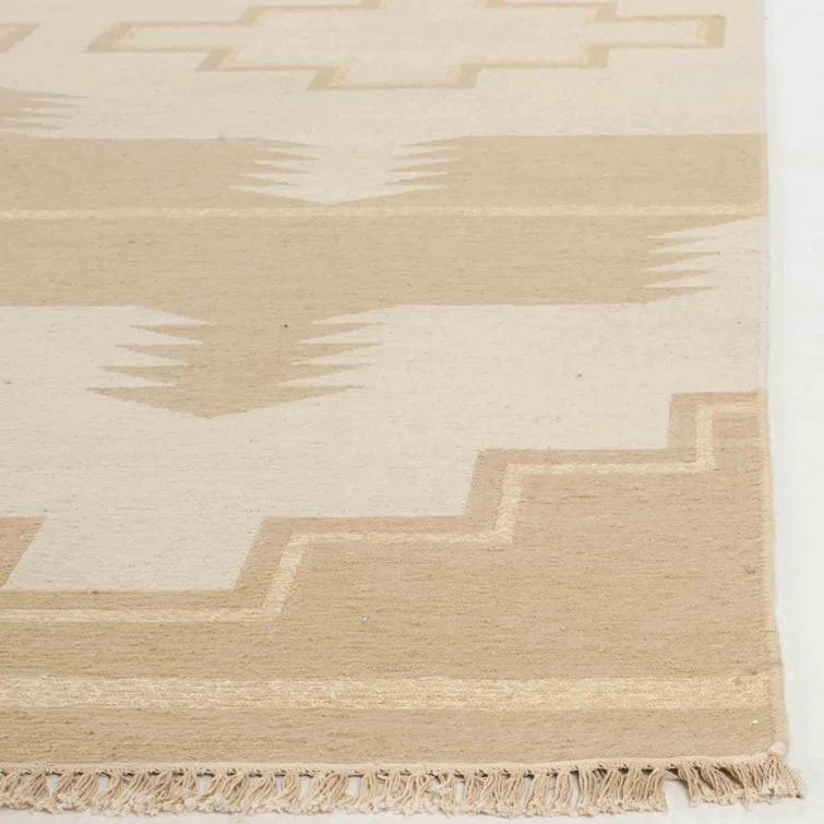 Desert Cream Hand-Knotted Wool-Cotton 9' x 12' Area Rug