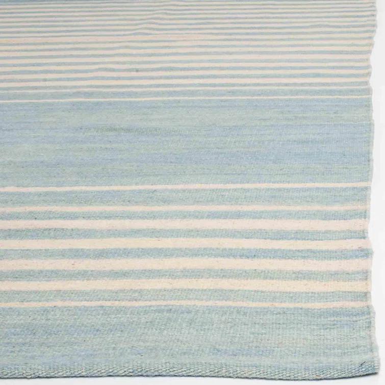 Sky Stripe Handwoven Wool 2' x 3' Rectangular Area Rug