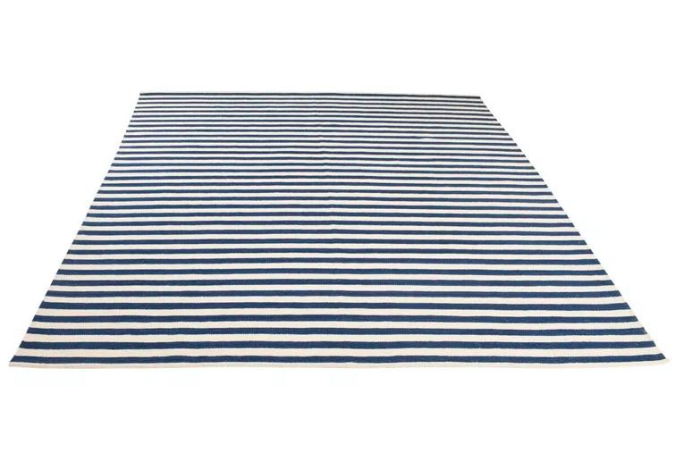 Pacific Stripe Handwoven Small Wool Area Rug