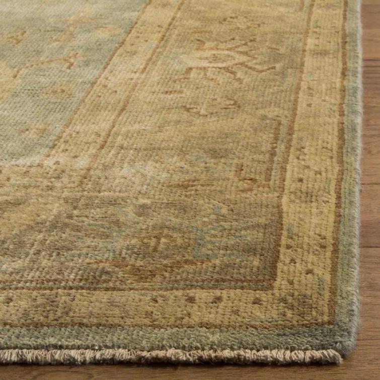 Oushak OSH124 Hand Knotted Area Rug - Light Blue/Beige - 8'x10' - Safavieh.