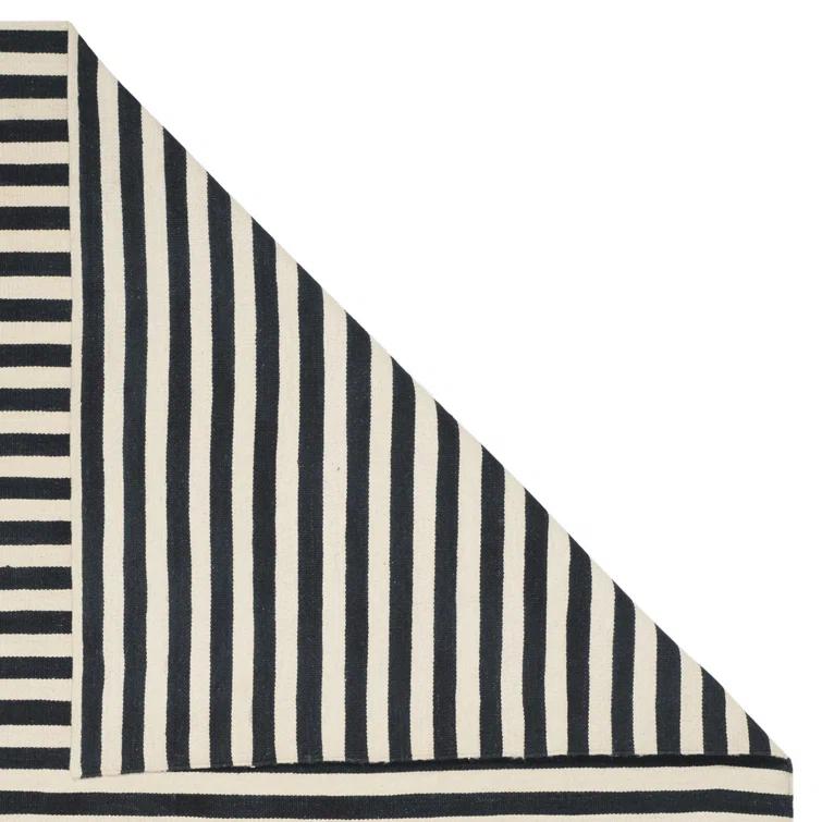 Cinder Stripe 4' x 6' Wool Flat Woven Rug