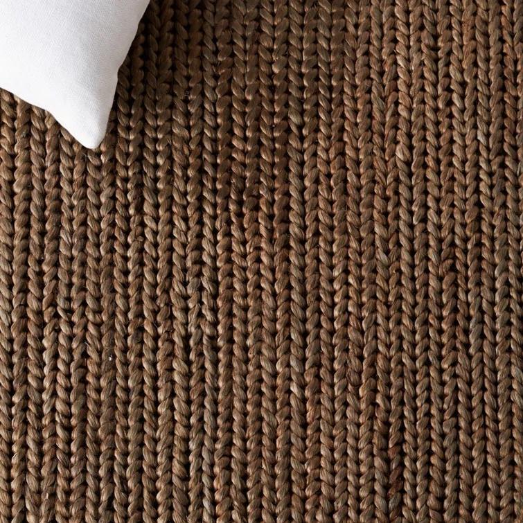 Hand-Knotted Jute-Cotton Blend 6' x 9' Rectangular Area Rug