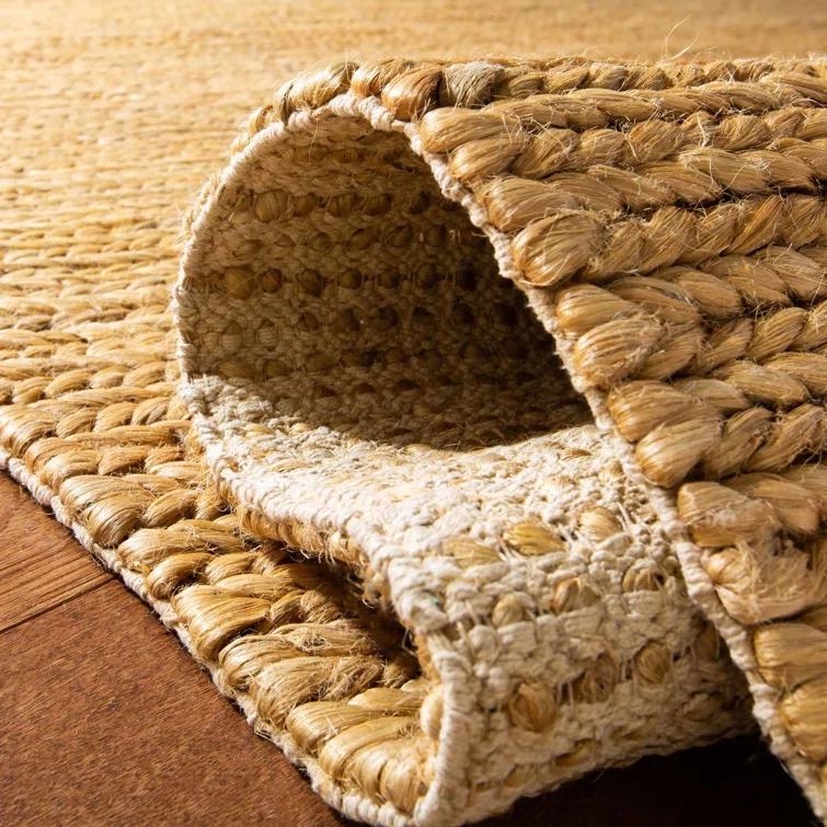Hand-Knotted Cotton-Synthetic Blend 6'x9' Rectangular Area Rug