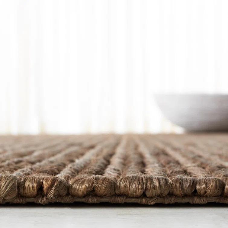 Hand-Knotted Jute-Cotton Blend 6' x 9' Rectangular Area Rug
