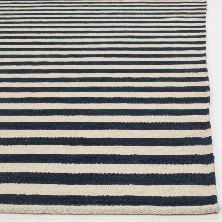 Cinder Stripe 4' x 6' Wool Flat Woven Rug