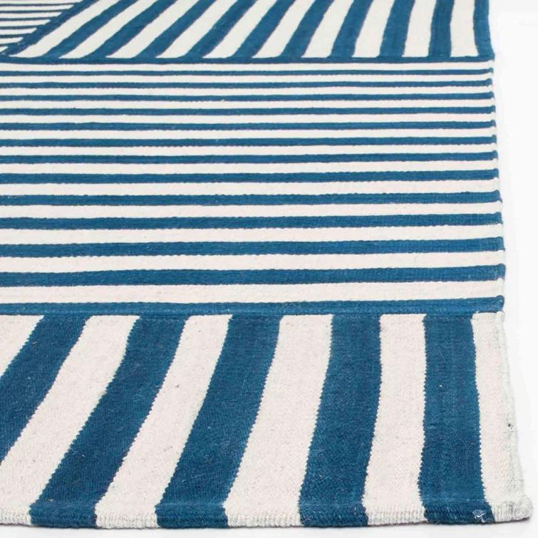 Pacific Stripe Handwoven Wool Rectangular Area Rug