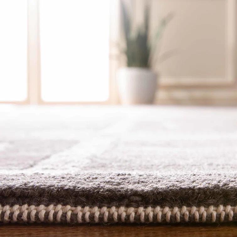Medium Slate Tonal Geometric Wool Area Rug