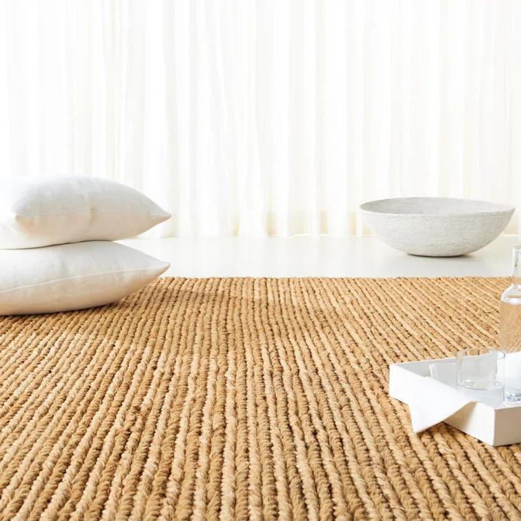 Hand-Knotted Cotton-Synthetic Blend 6'x9' Rectangular Area Rug