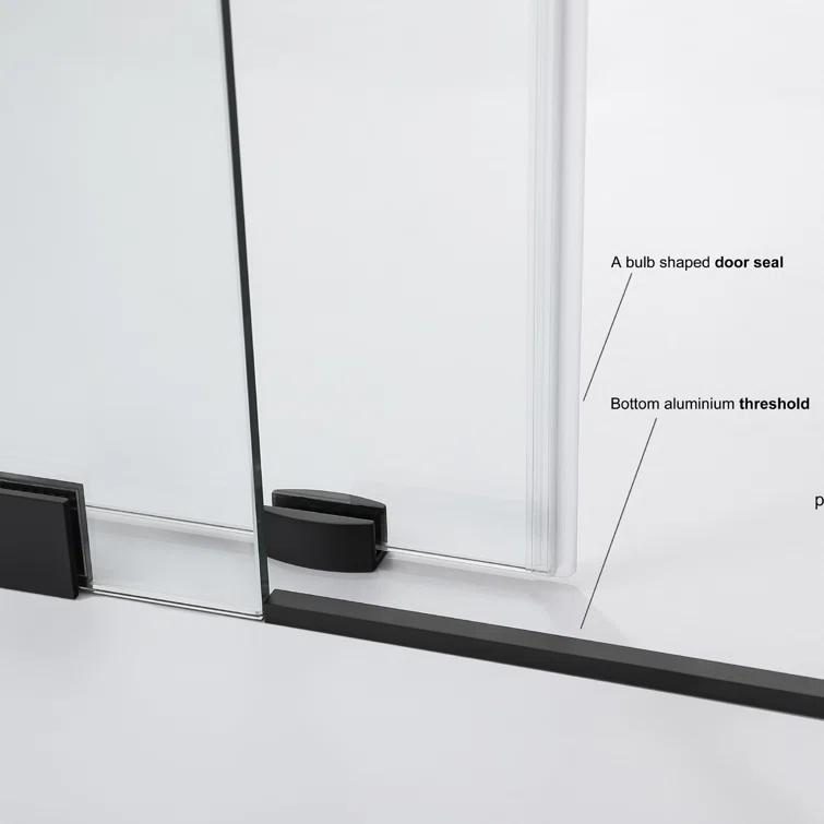 48-52” W x 78” H Sliding Frameless Shower Door