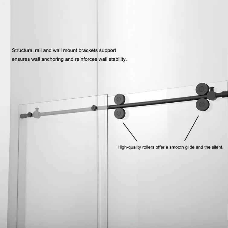 48-52” W x 78” H Sliding Frameless Shower Door