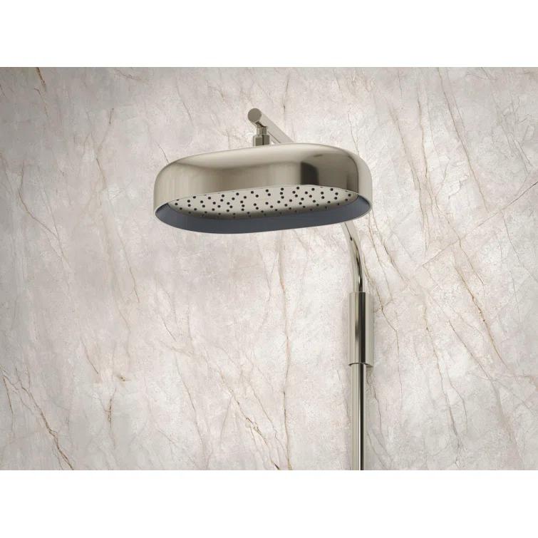 Statement 14" Single-Function Wall or Ceiling-Mount Round Rainhead, Oblong Rain Showerhead 2.5 GPM
