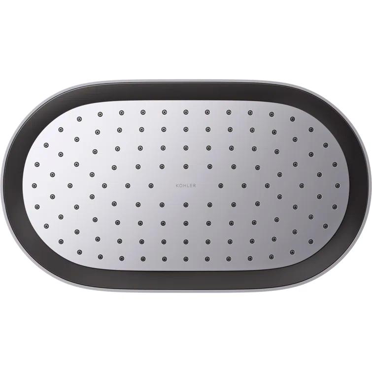 Statement 14" Single-Function Wall or Ceiling-Mount Round Rainhead, Oblong Rain Showerhead 2.5 GPM