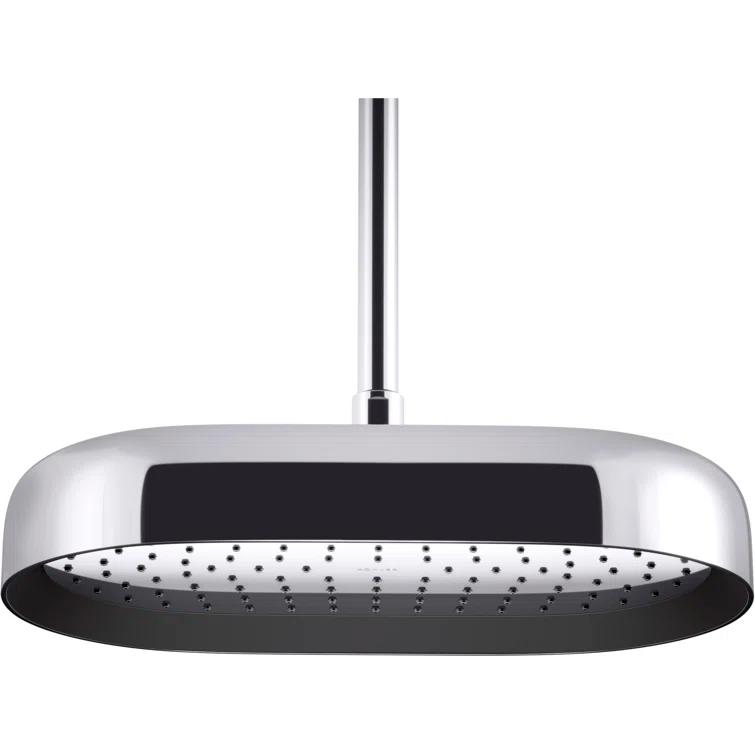 Statement 14" Single-Function Wall or Ceiling-Mount Round Rainhead, Oblong Rain Showerhead 2.5 GPM