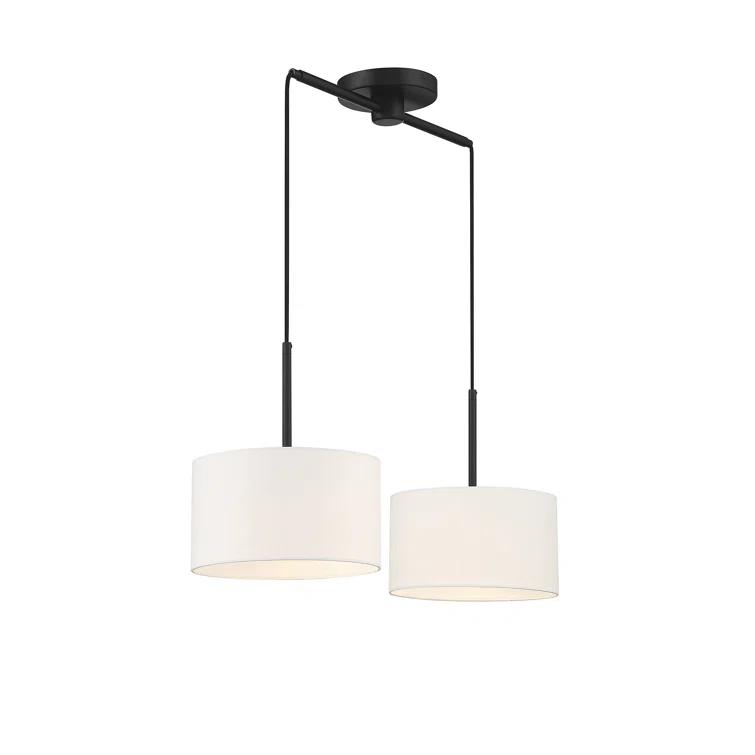 2 - Light Dimmable Drum Chandelier