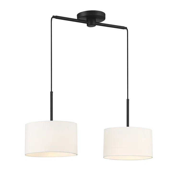 2 - Light Dimmable Drum Chandelier