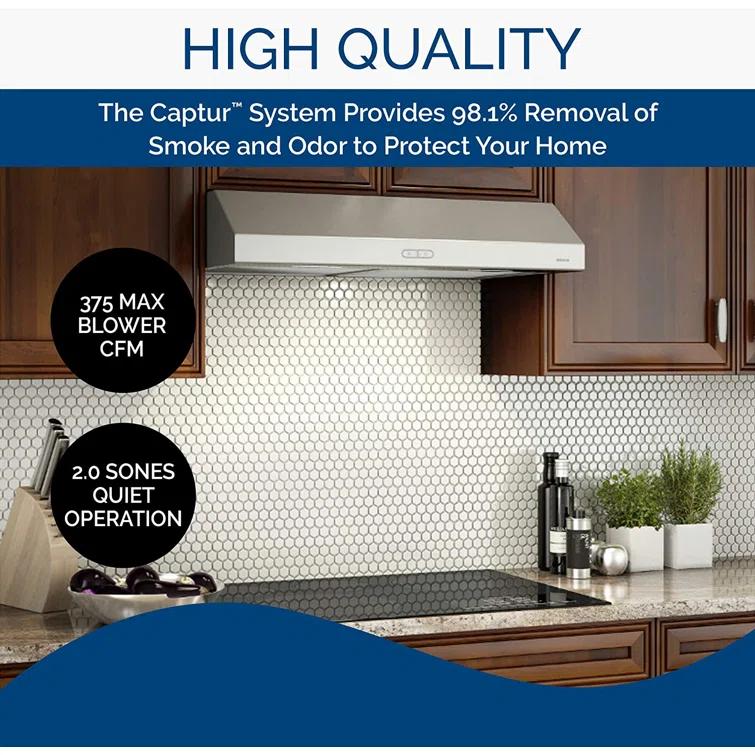 Broan NuTone Broan NuTone 36" Steel 375 CFM Convertible Under Cabinet Range Hood with Mesh Filter BCDF136SS