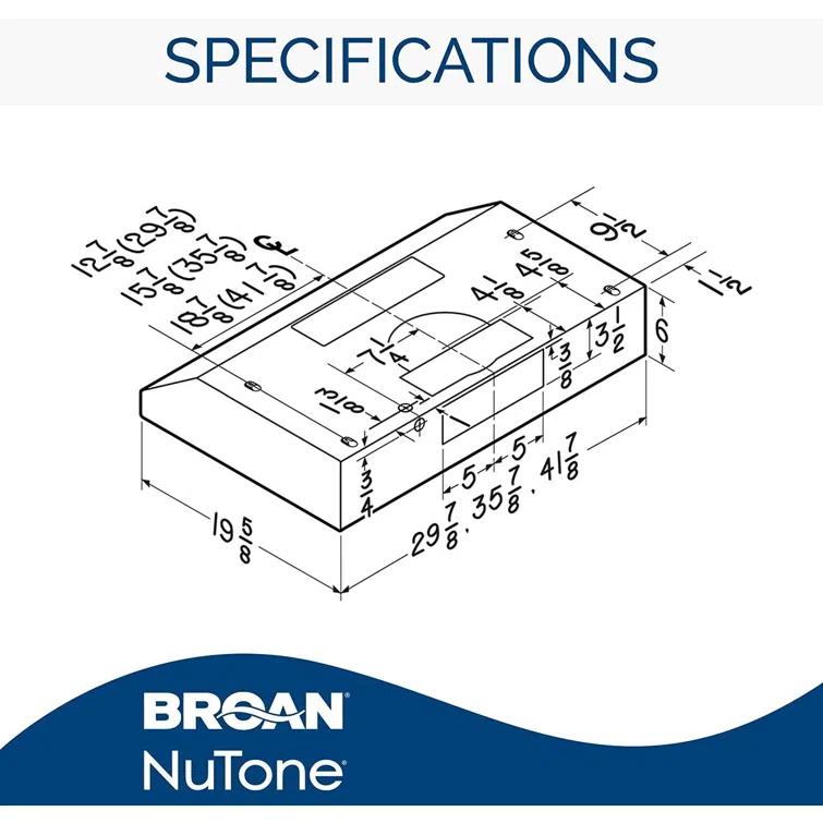 Broan NuTone Broan NuTone 36" Steel 375 CFM Convertible Under Cabinet Range Hood with Mesh Filter BCDF136SS