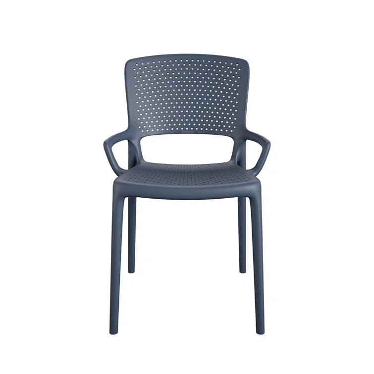 COSCO Outdoor/Indoor Stacking Resin Chair with Square Back and Arms