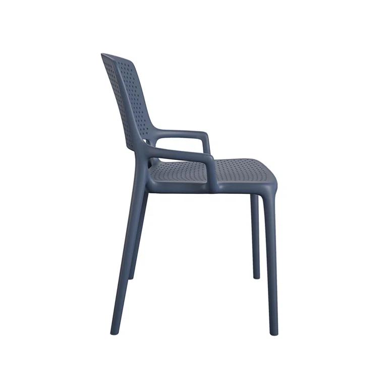 COSCO Outdoor/Indoor Stacking Resin Chair with Square Back and Arms