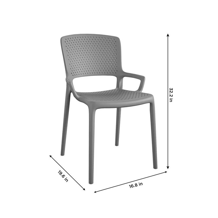 COSCO Outdoor/Indoor Stacking Resin Chair with Square Back and Arms
