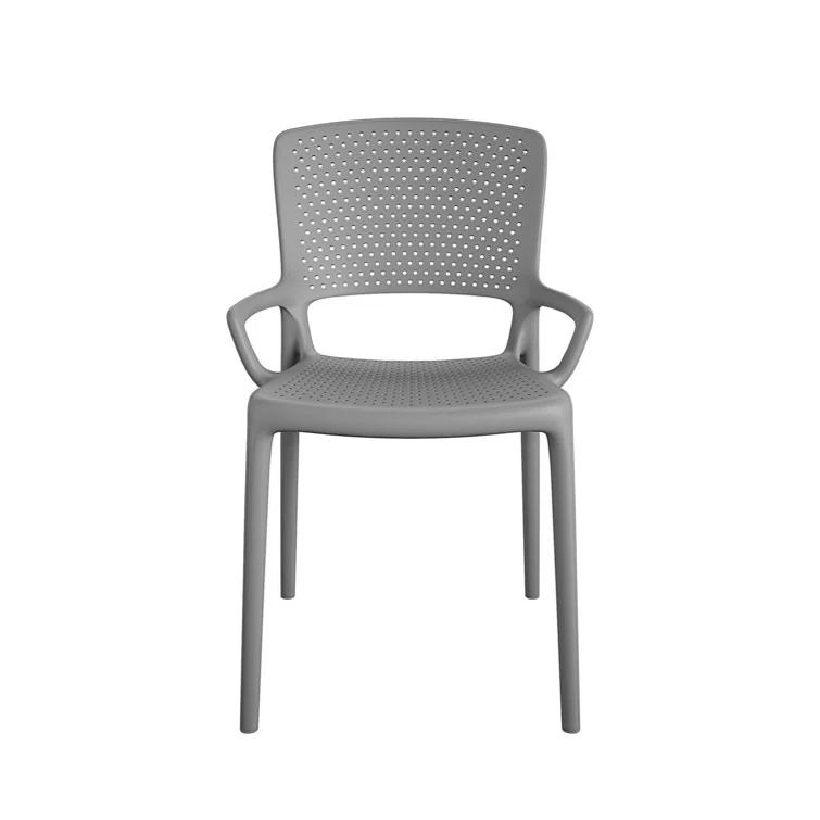 COSCO Outdoor/Indoor Stacking Resin Chair with Square Back and Arms