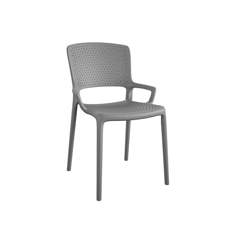 COSCO Outdoor/Indoor Stacking Resin Chair with Square Back and Arms