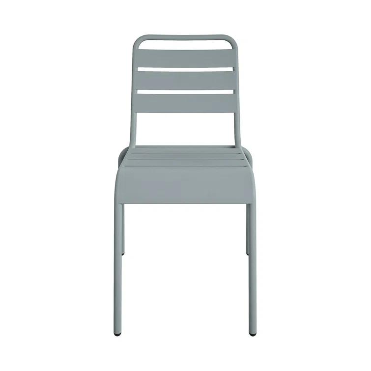 June Powder Coated Steel Outdoor Stacking Dining Side Chair