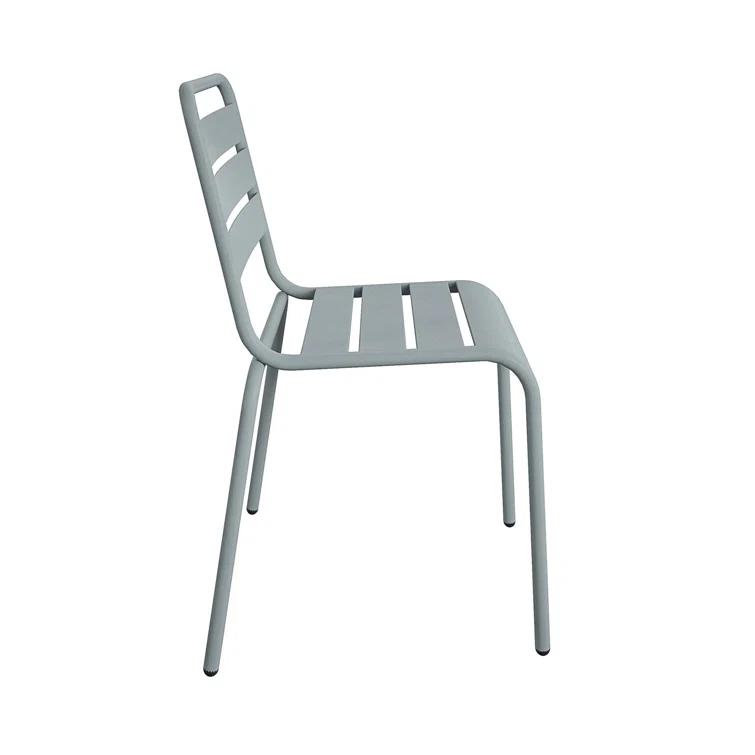 June Powder Coated Steel Outdoor Stacking Dining Side Chair