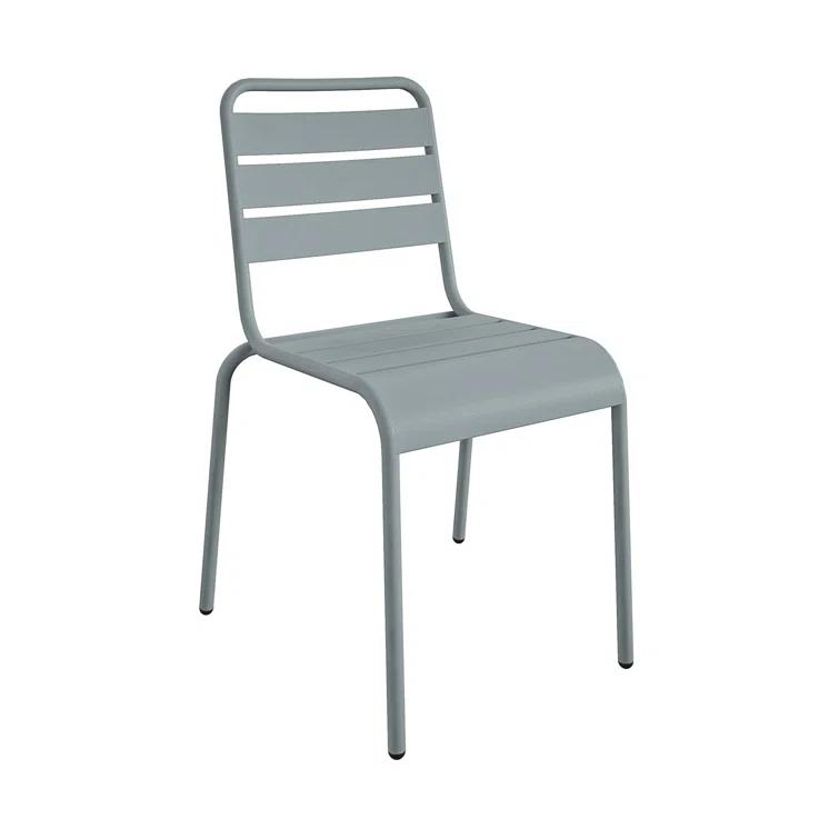 June Powder Coated Steel Outdoor Stacking Dining Side Chair