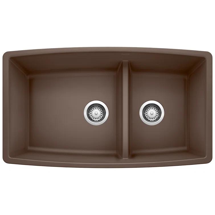 Performa SILGRANIT 33" L x 19" W Double Bowl Undermount Kitchen Sink