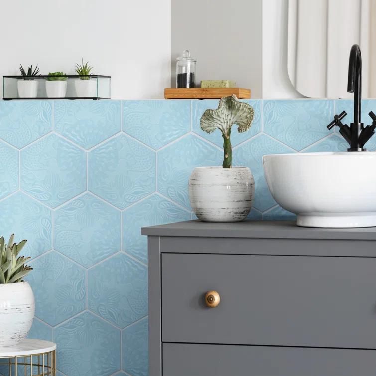 Gaudi Hex 9" x 10" Porcelain Patterned Wall & Floor Tile