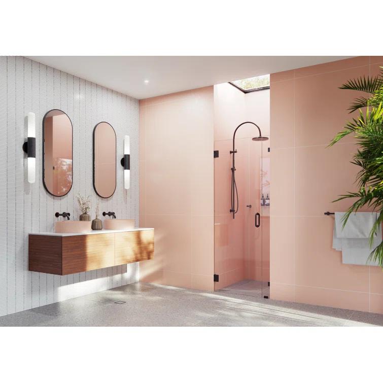 Illume 33.5 in. x 78 in. Fully Frameless Wall Hinge Shower Door